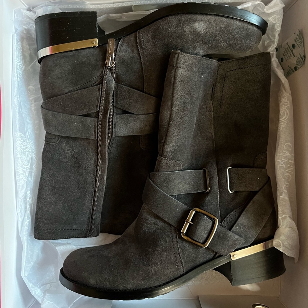 Vince Camuto suede Moto booties